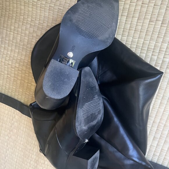 RIA-BLACK THIGH HIGH WESTERN BOOT - Picture 4 of 10